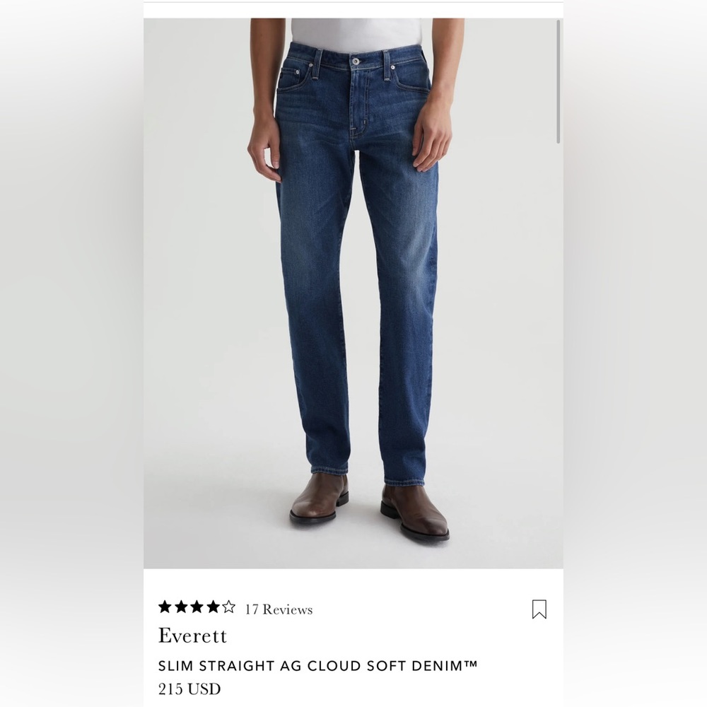 NWT Men’s size 36x29 AG Jeans Everett slim straight
